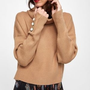 sweater with pearl bead cuffs